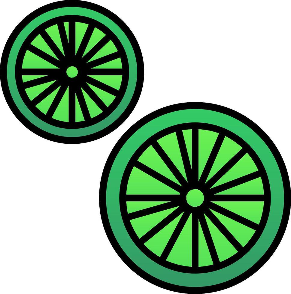 citron vert ligne rempli pente icône vecteur
