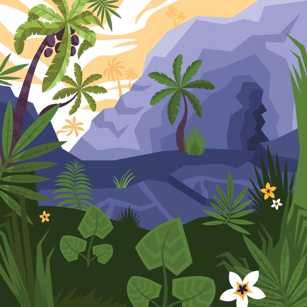 illustration de paysage tropical vecteur