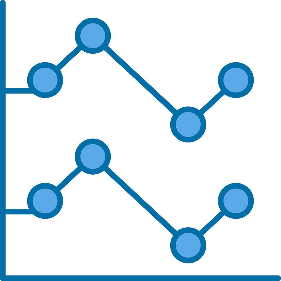 ligne graphique rempli bleu icône vecteur