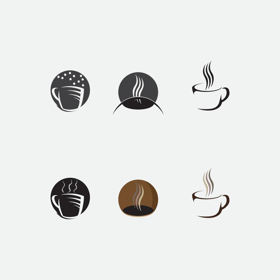 Café et grain de café icon set logo vector design illustration