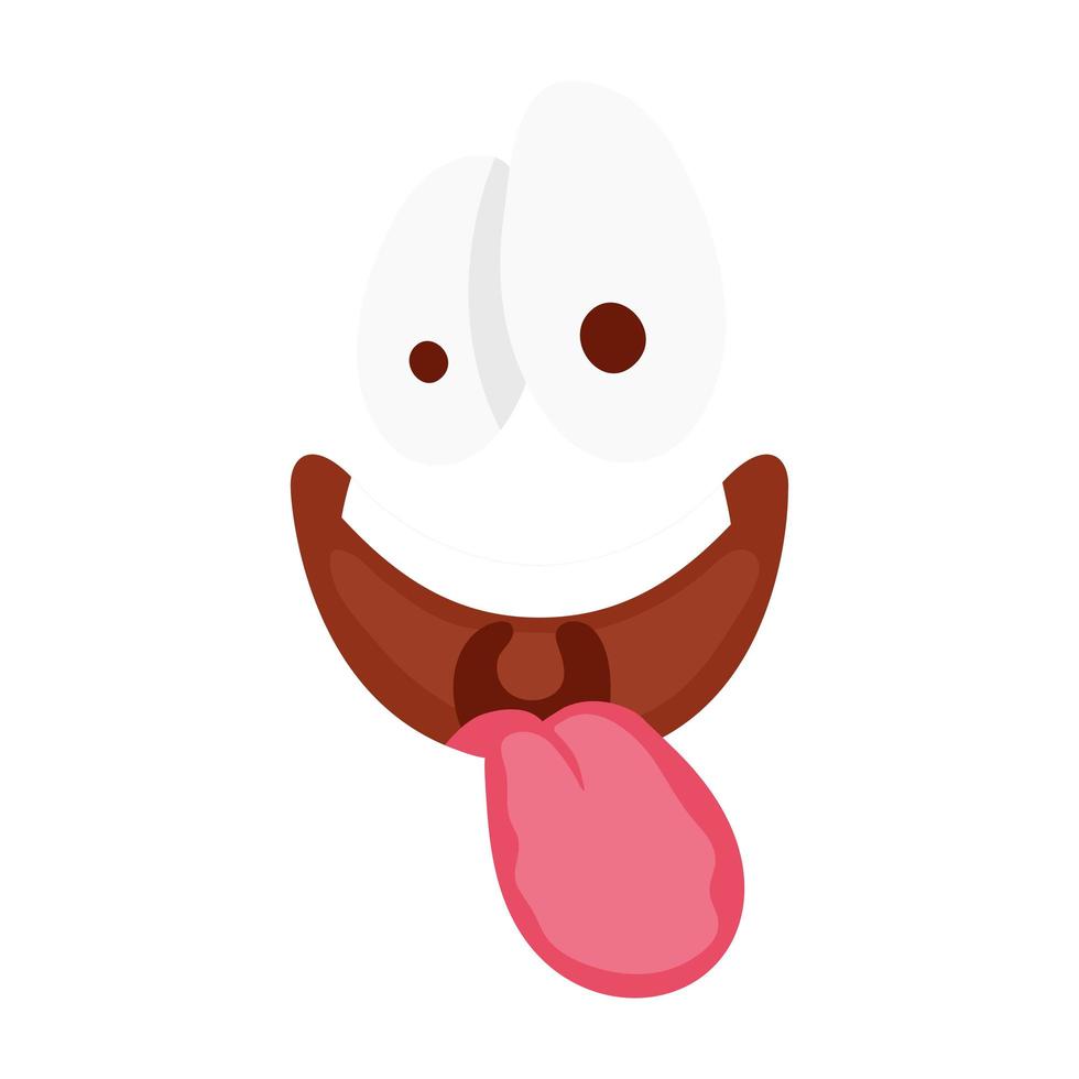 visage fou d'emoji avec la langue dehors le jour des imbéciles vecteur