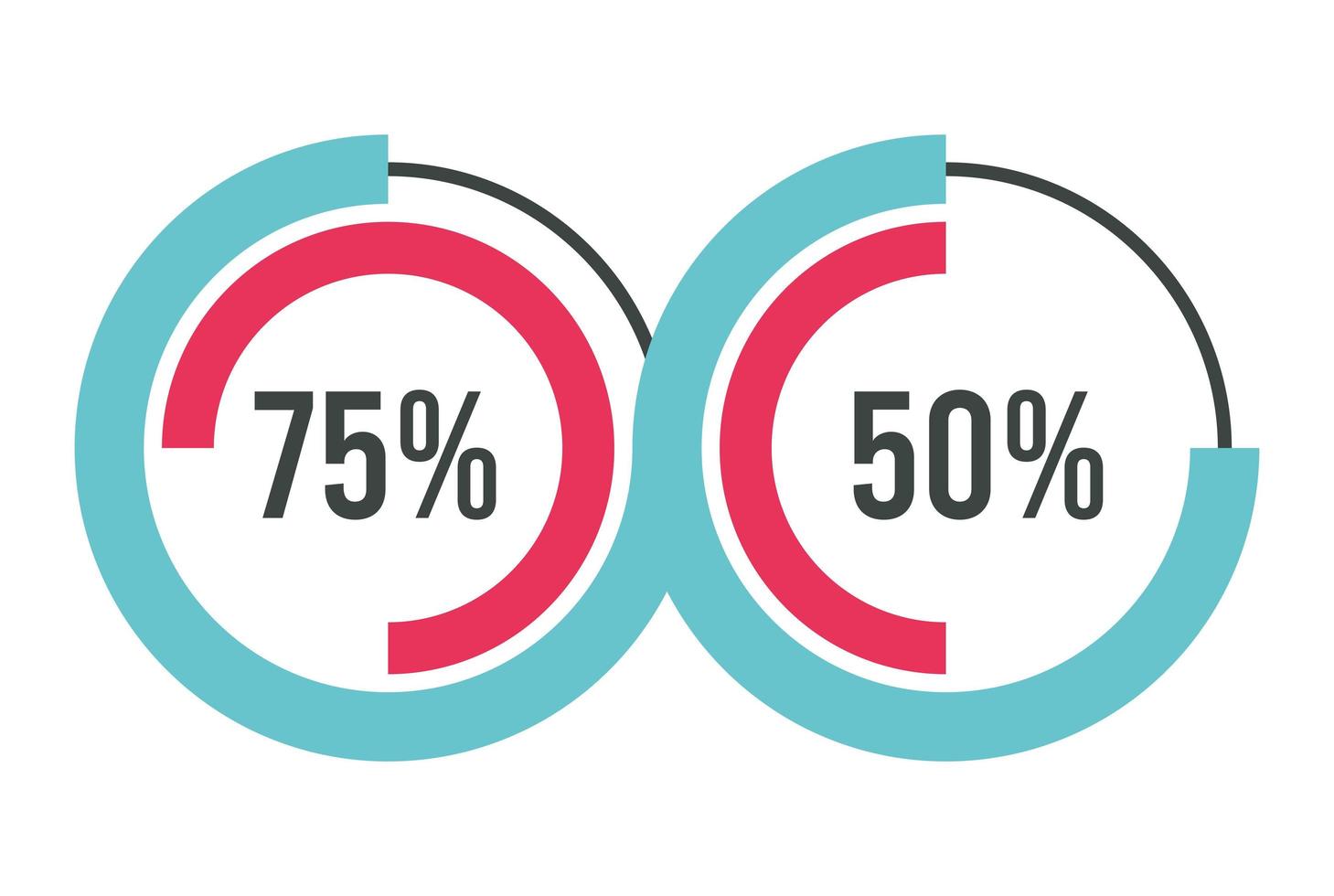 jauge de statistiques de pourcentages vecteur