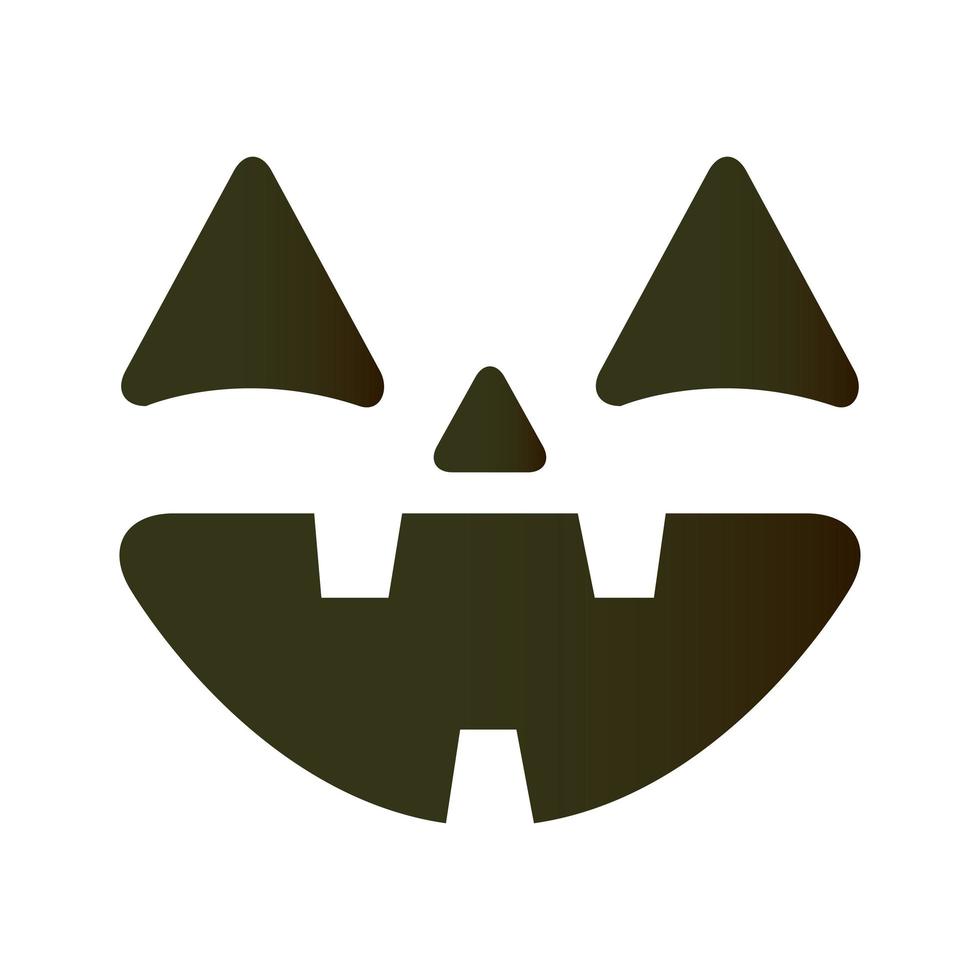 Halloween visage citrouille avec icône emoji trois dents vecteur
