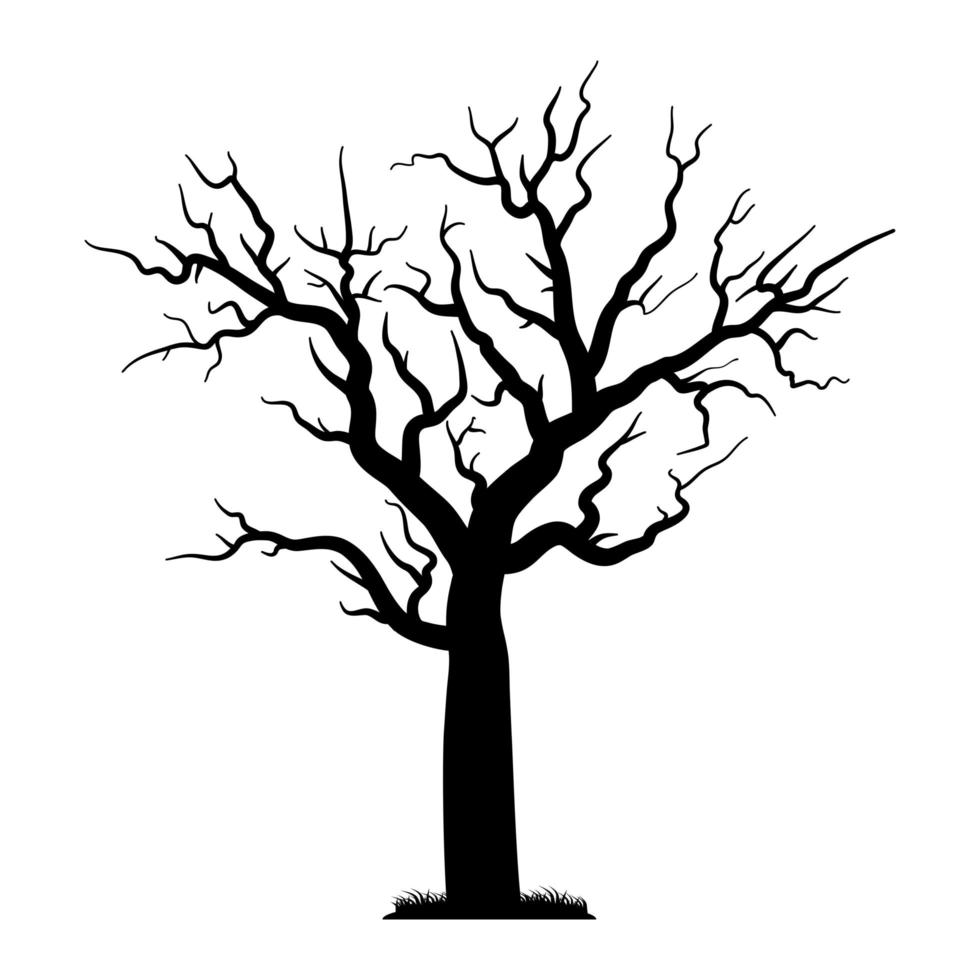 icône de style silhouette arbre enchanté vecteur