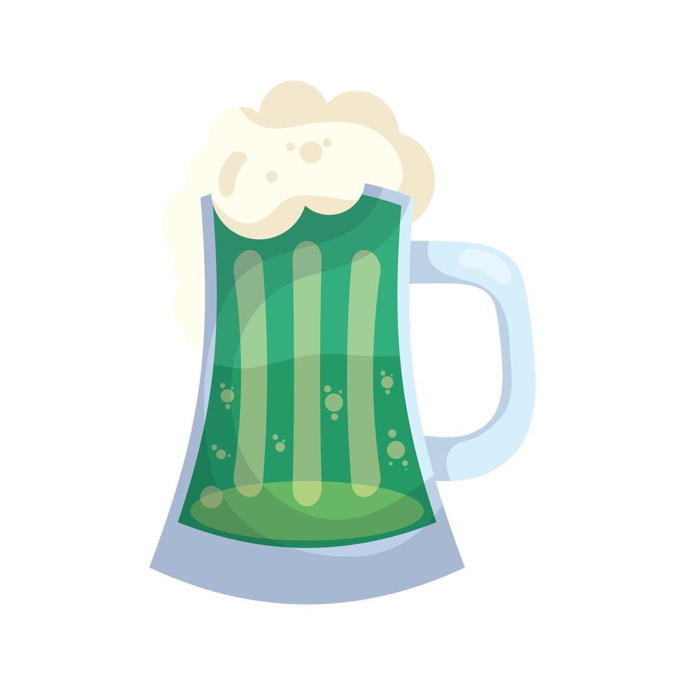 pot de bière verte célébration saint patrick vecteur