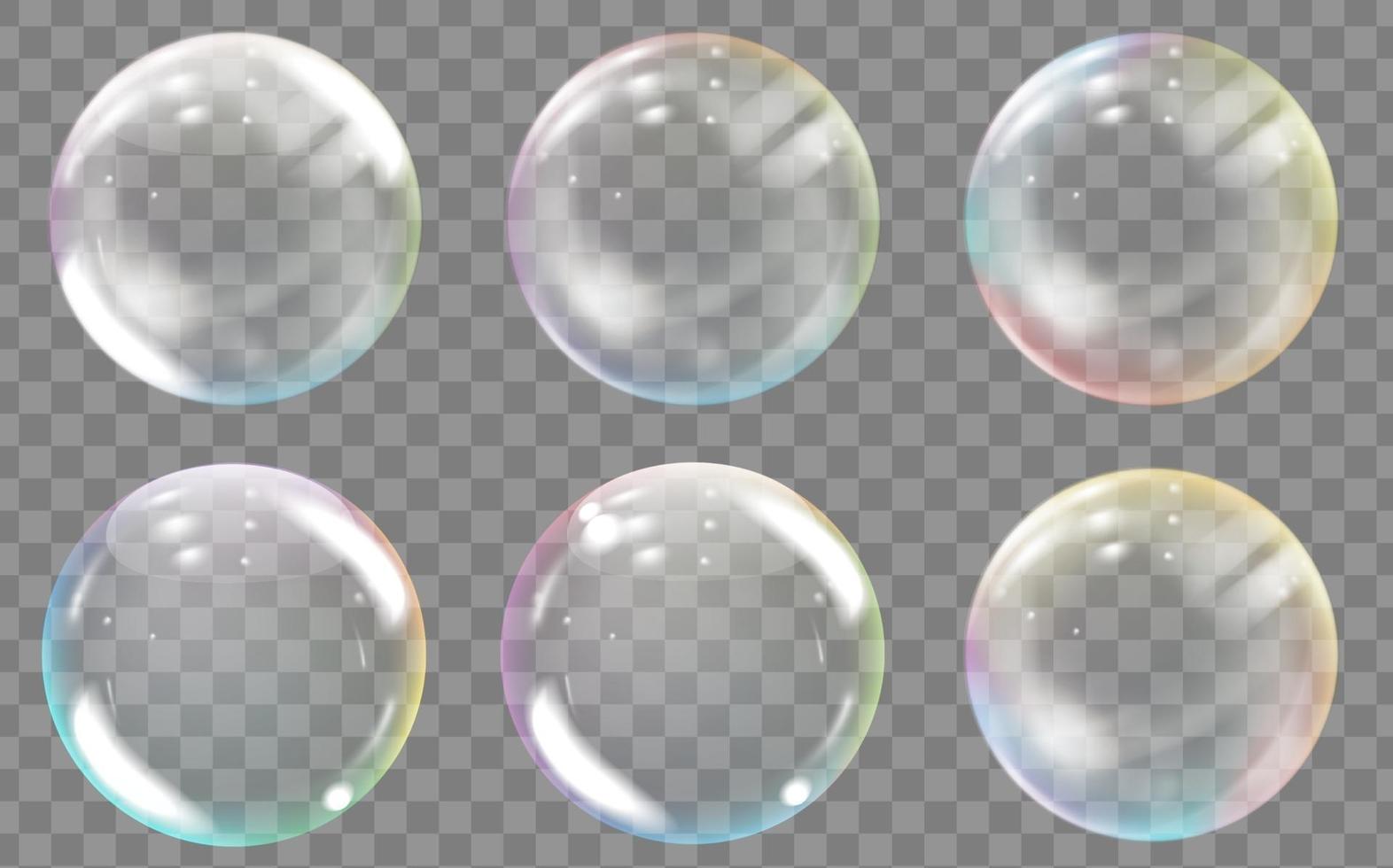 des bulles de savon ou d'eau de couleur transparente. vecteur