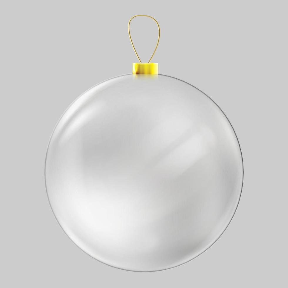 boule de noël en verre réaliste. décoration de boule de noël transparente. vecteur