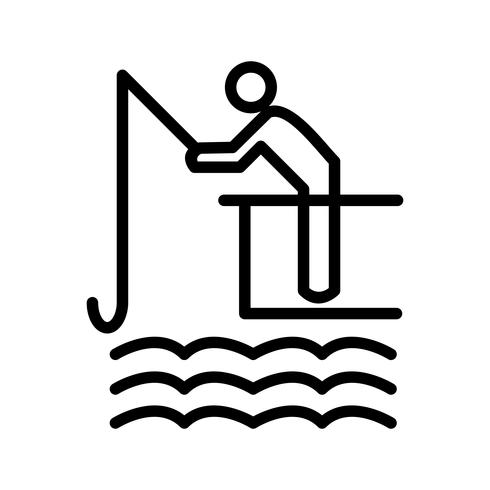 Illustration vectorielle de pêche icône vecteur