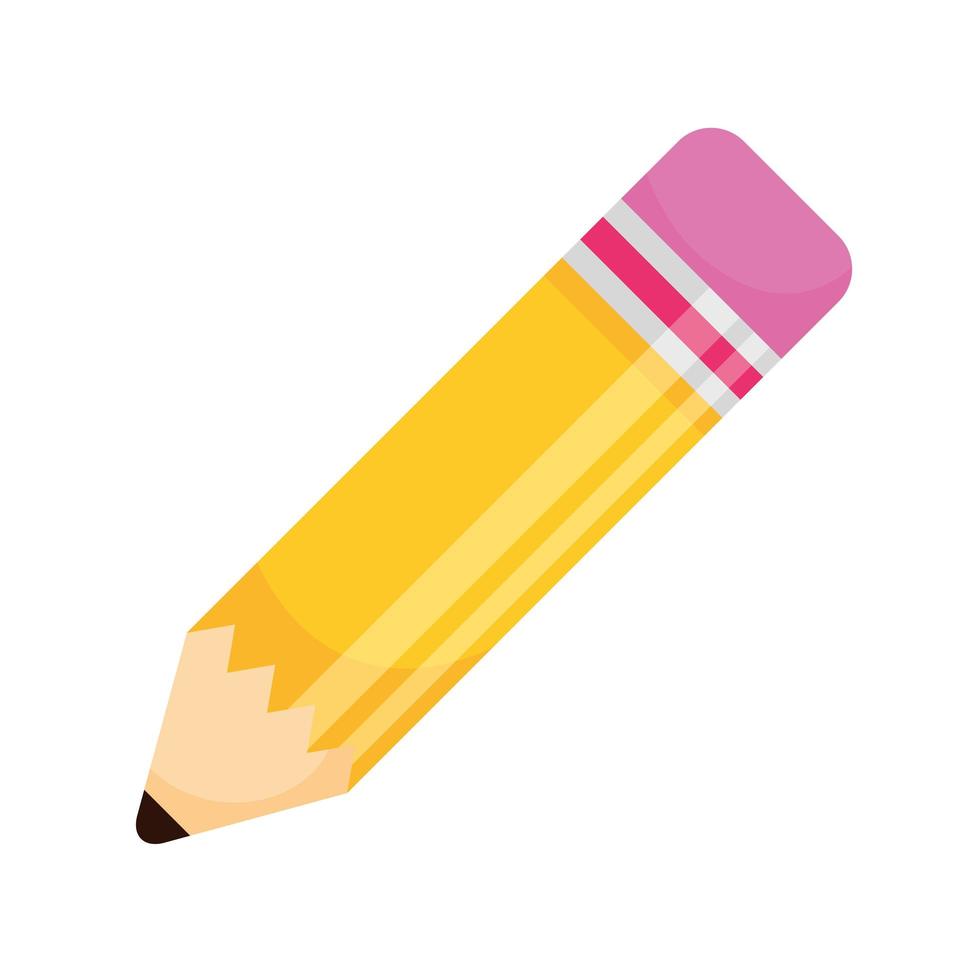 crayon couleur jaune fournitures scolaires icône isolé vecteur