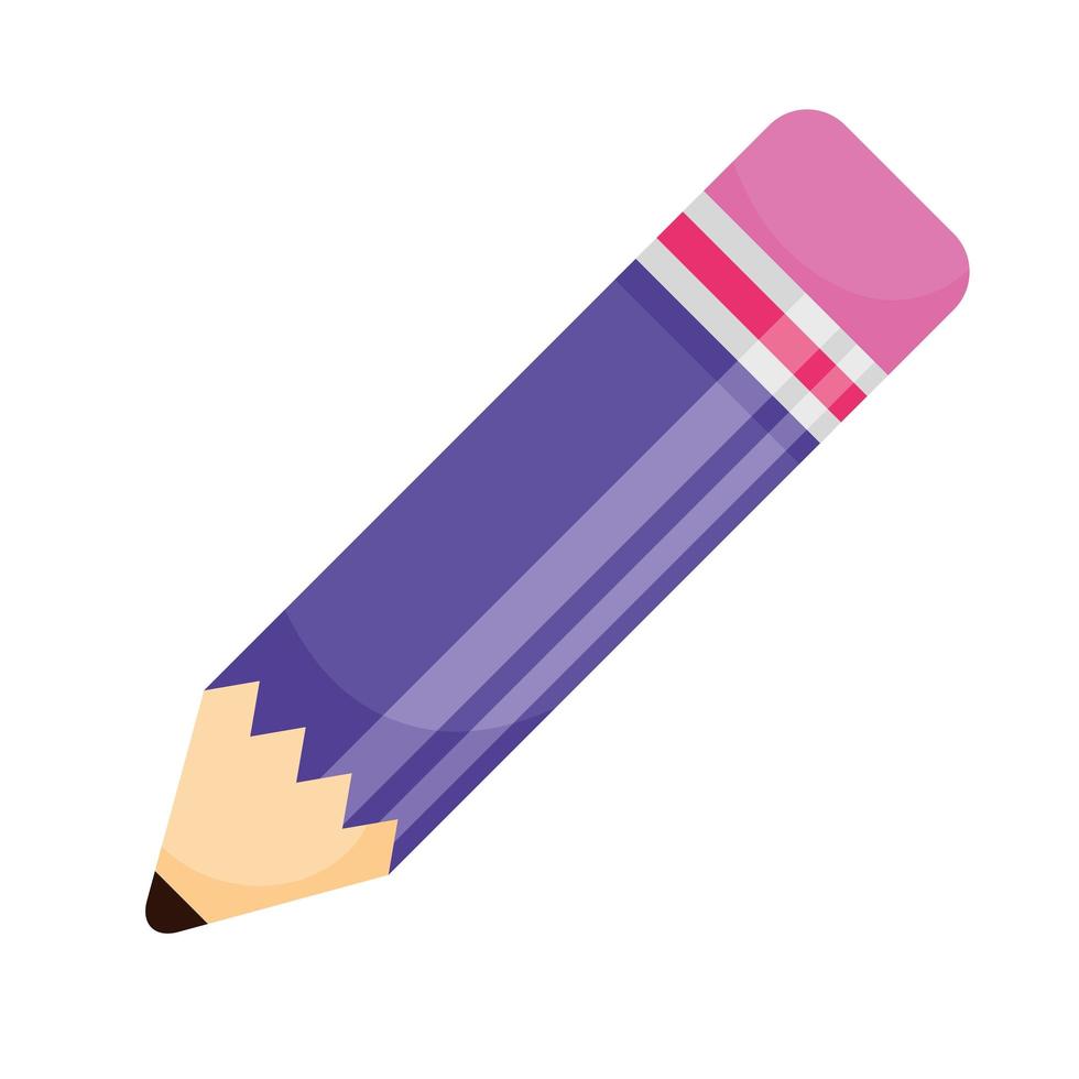 crayon couleur violet fournitures scolaires icône isolé vecteur