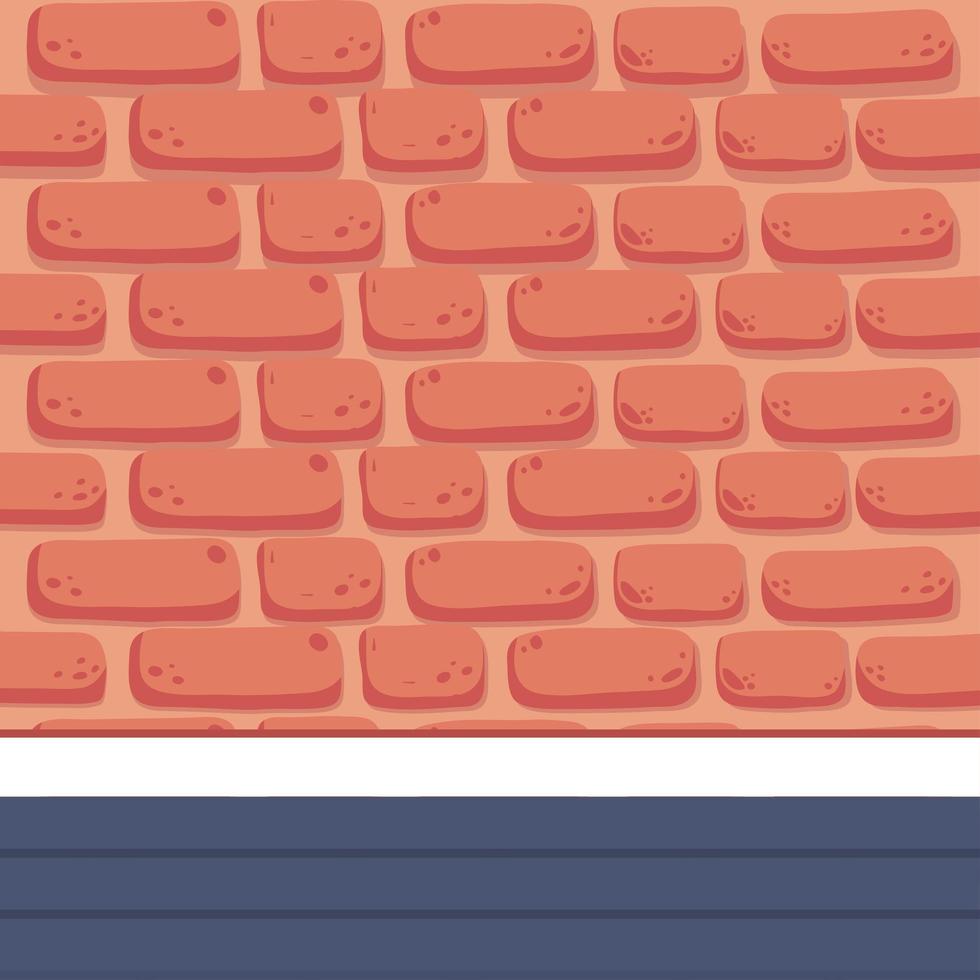 mur orange avec sol vecteur
