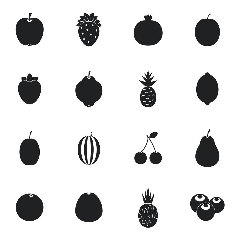 jeu d & # 39; icônes de fruits vecteur