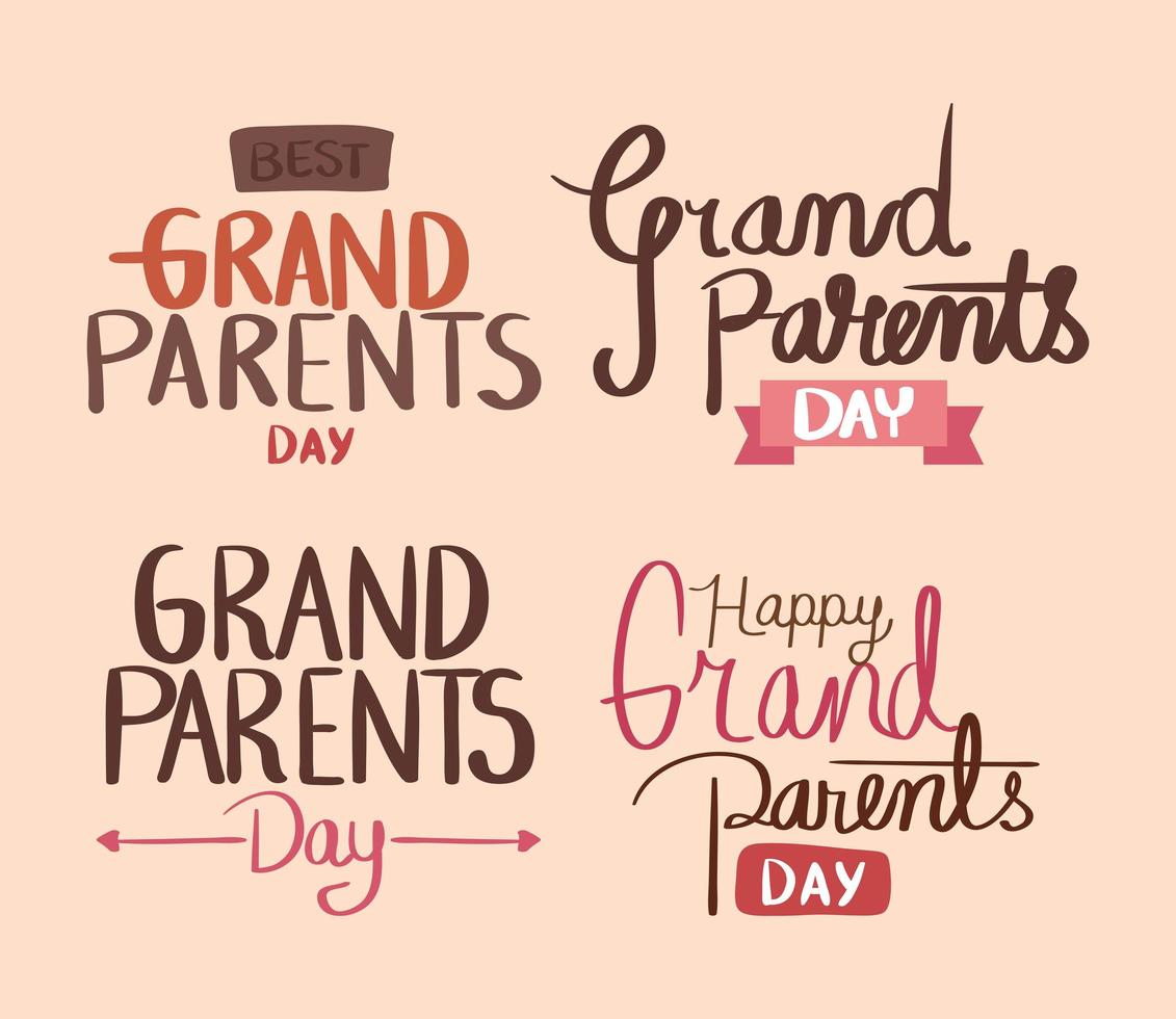 ensemble de phrases pour les grands-parents vecteur