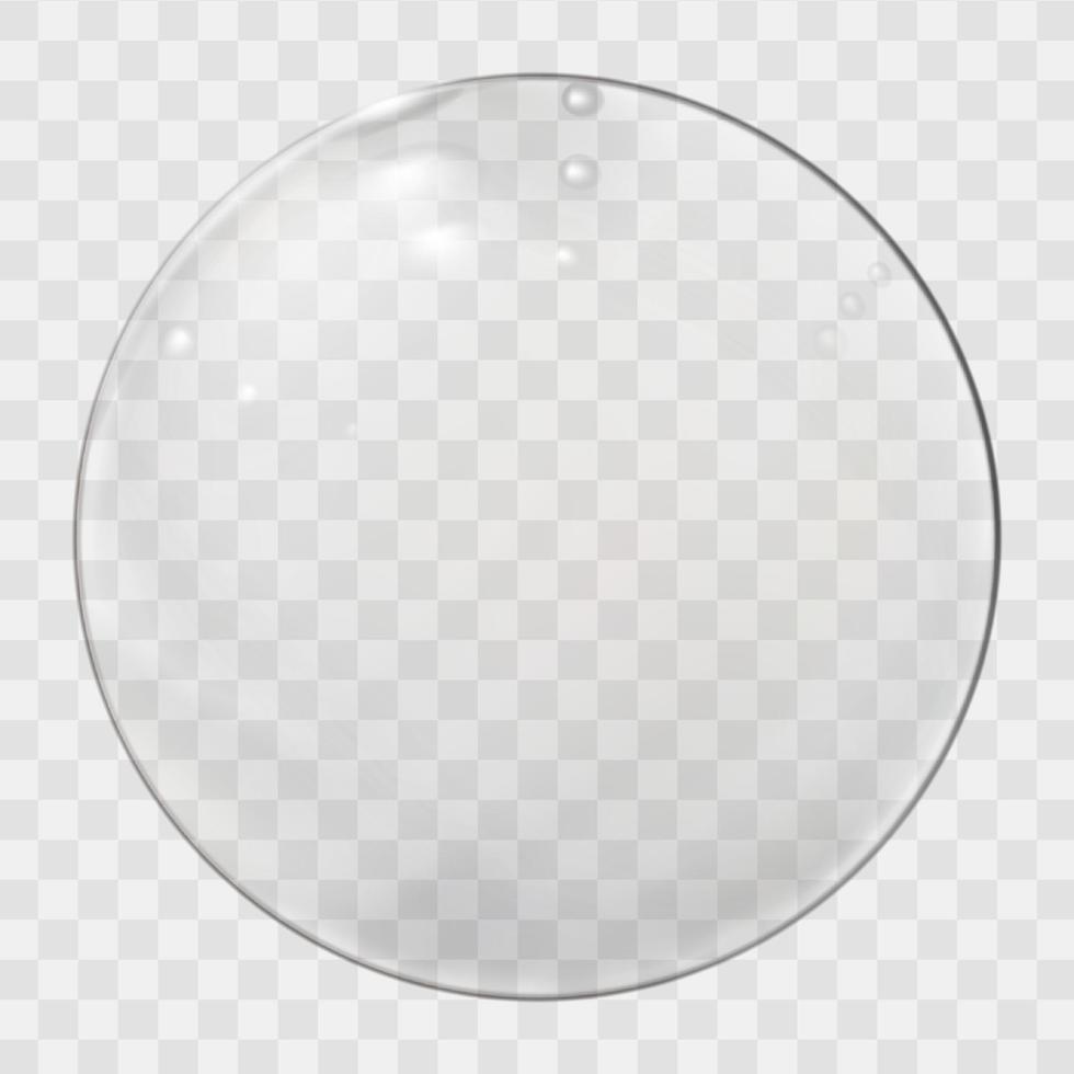 sphère de verre réaliste. boule transparente, bulle réaliste vecteur