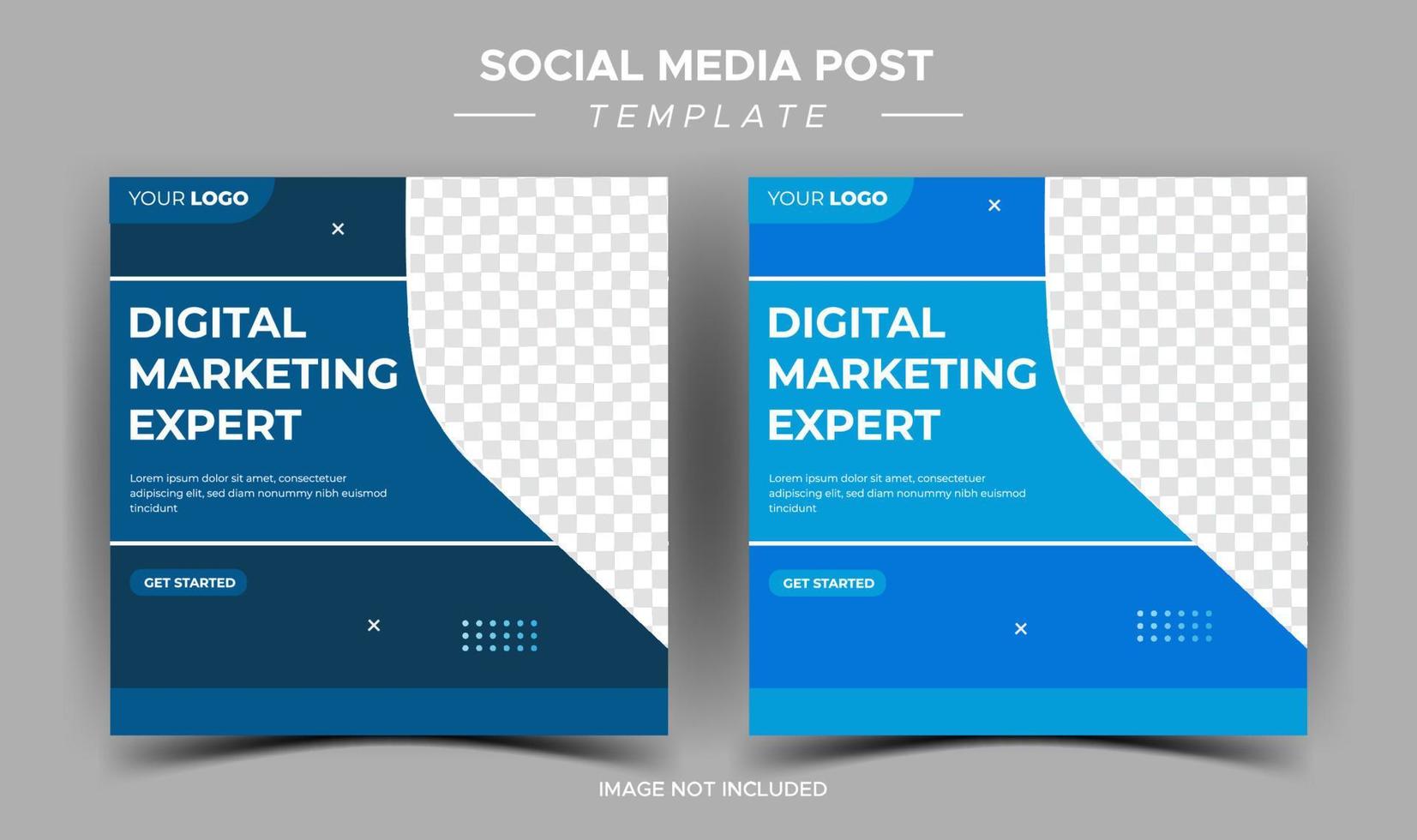 modèle de publication sur les réseaux sociaux d'expert en marketing d'entreprise numérique vecteur
