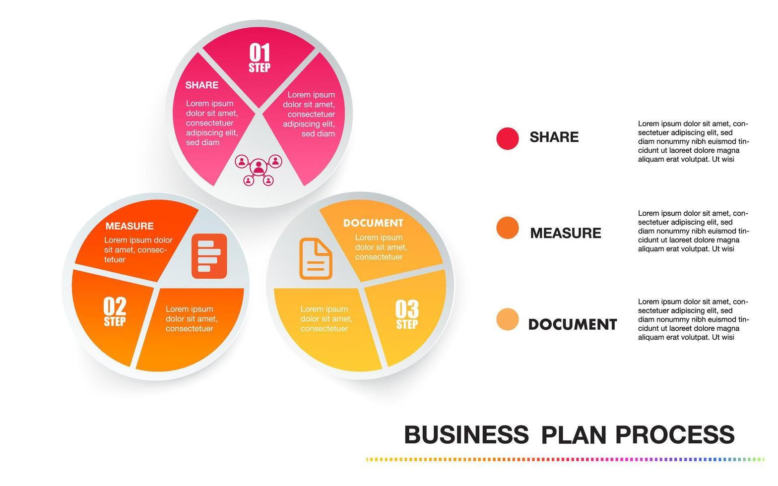 infographie modèle pour affaires 3 étape option moderne conception planification, données, stratégie, diagramme vecteur