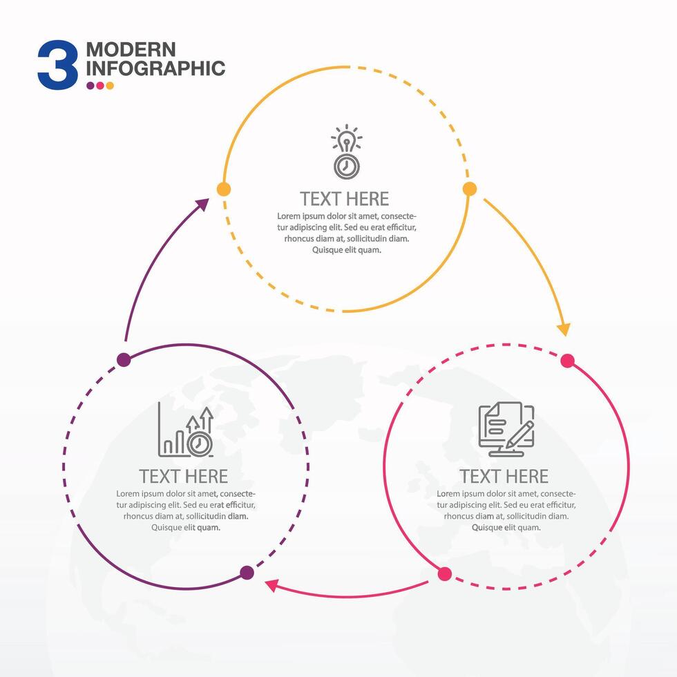 infographie avec 3 étapes, processus ou options. vecteur