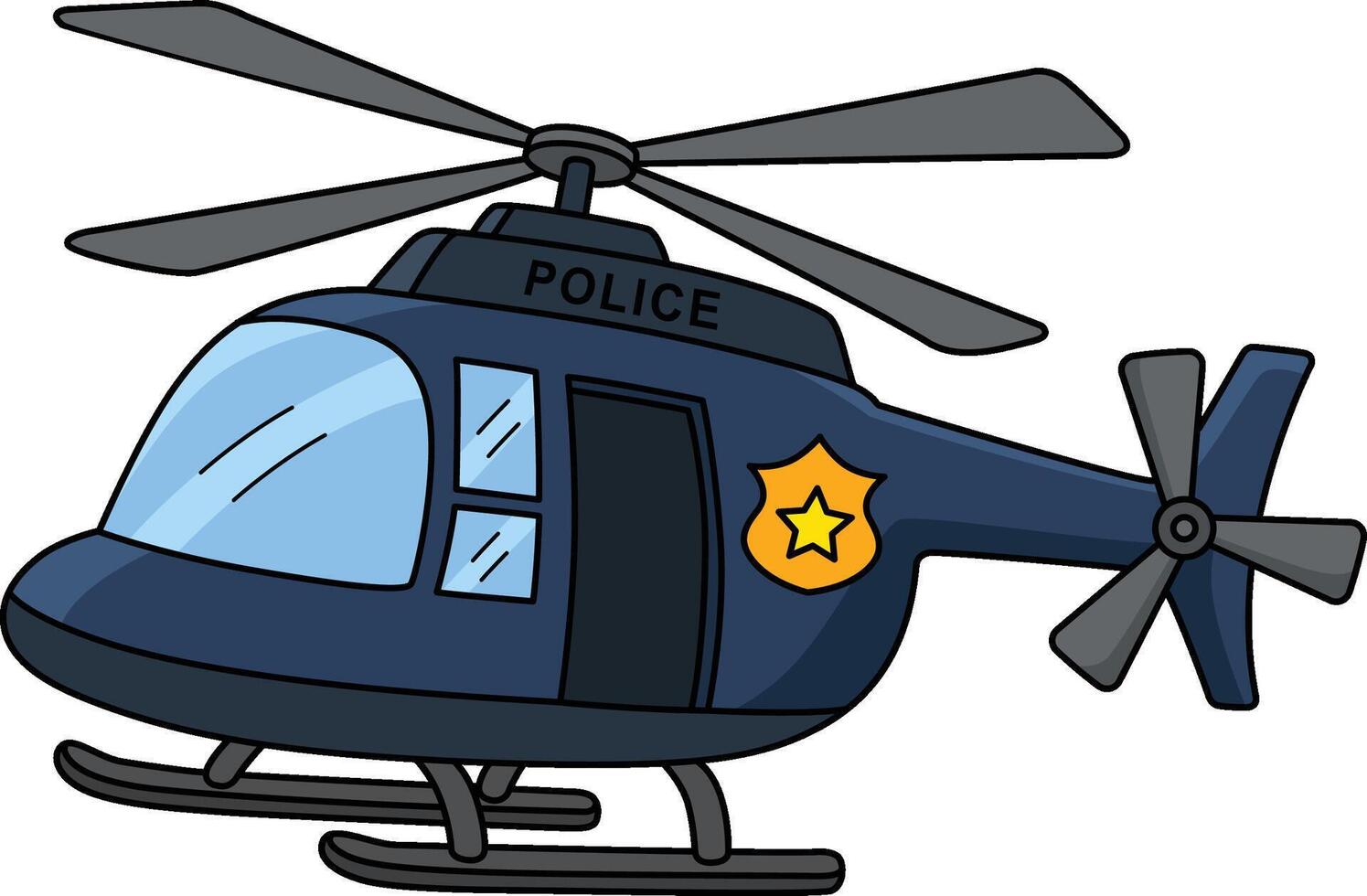 police hélicoptère dessin animé coloré clipart vecteur