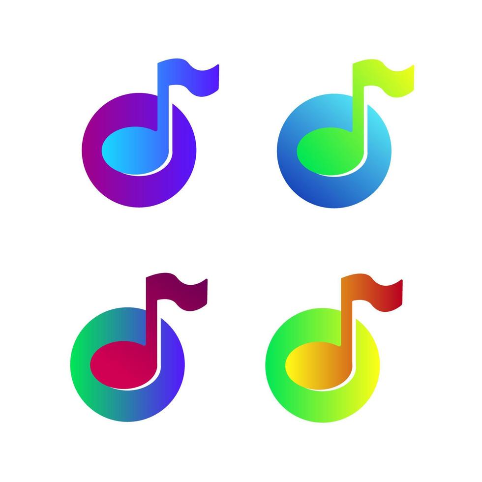 création de logo d'application de note de musique vecteur