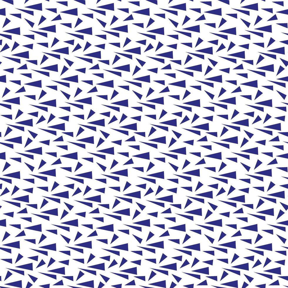 modèle abstrait géométrie Triangles sont bleu dans chaos. le Triangles sont petit et dirigé dans un direction sur une blanc Contexte. Facile le chaos dans une sans couture texture vecteur