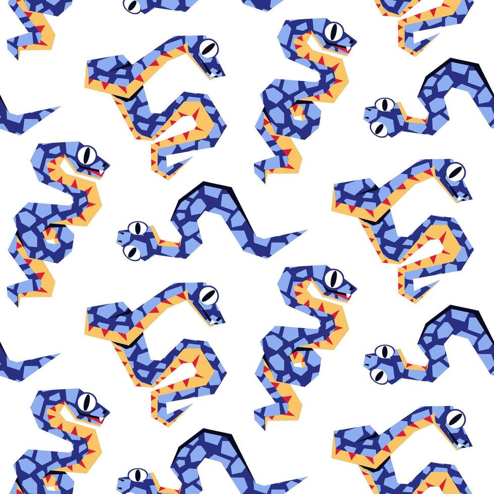 le 2025 serpent modèle est bleu et géométriquement rampant avec texture. isolé sinueux serpents dans différent pose. moderne vecteur illustration dans une plat style. texturé serpents sont diverse