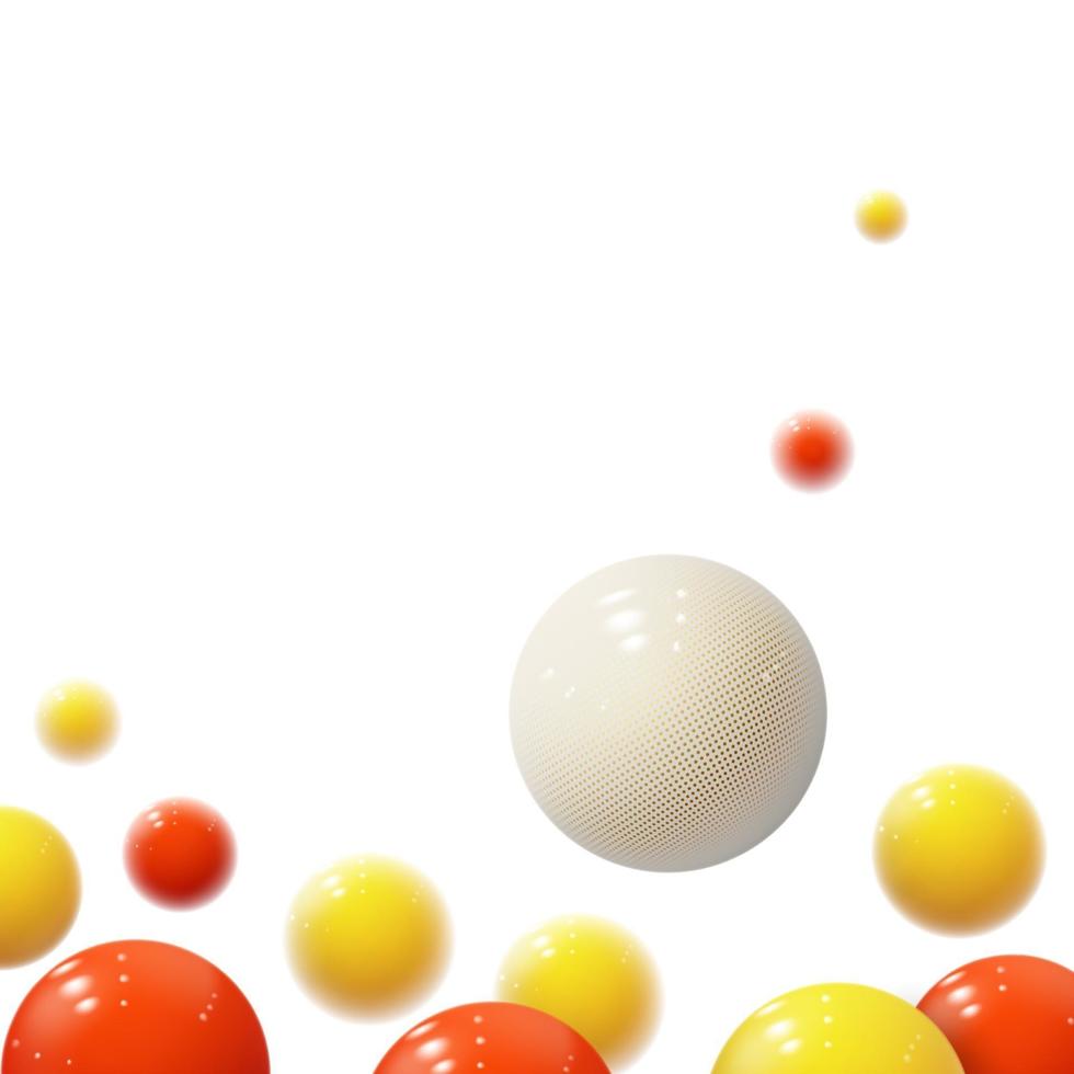 sphères molles réalistes. bulles en plastique. boules brillantes vecteur