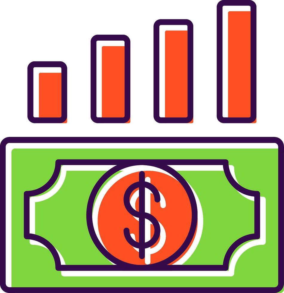 argent croissance rempli icône vecteur