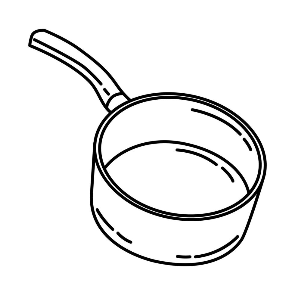 icône de casserole. doodle dessinés à la main ou style d'icône de contour vecteur