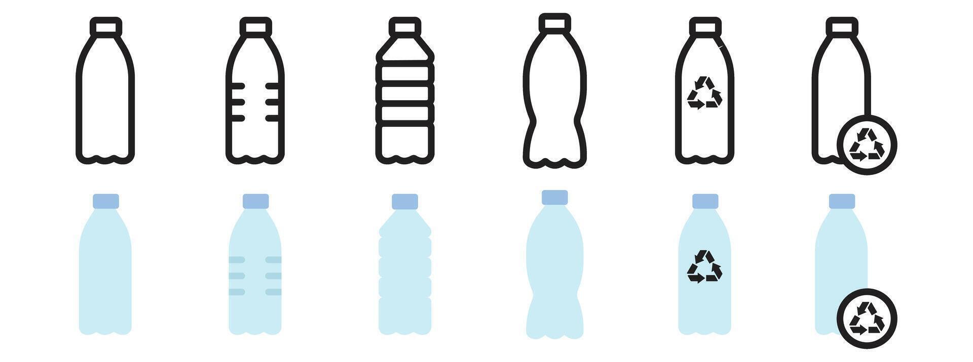 Plastique bouteille recycler capable, Plastique déchets, l'eau bouteille boire, biodégradable poubelle des ordures vecteur