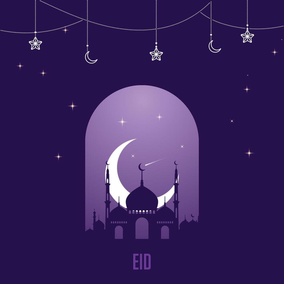 eid mubarak social médias poste, eid ul adha conception, saint journée islamique social médias Publier ou bannière, géométrique forme conception Contexte vecteur