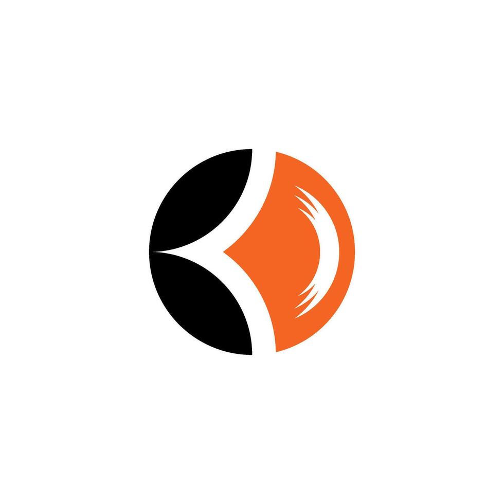 logo noir Orange lettre bo initiale vecteur