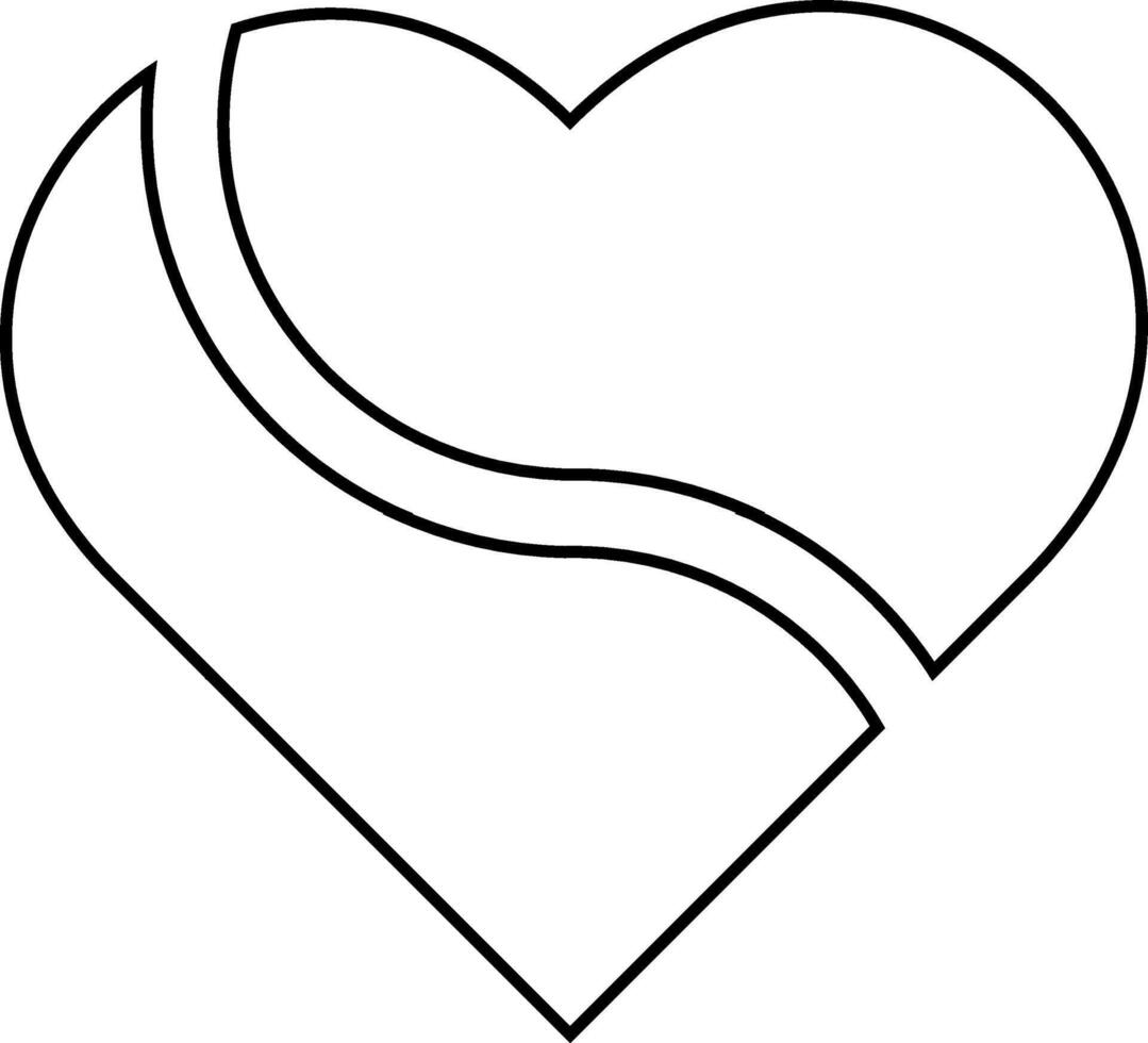 cœur icône avec partage bande vecteur