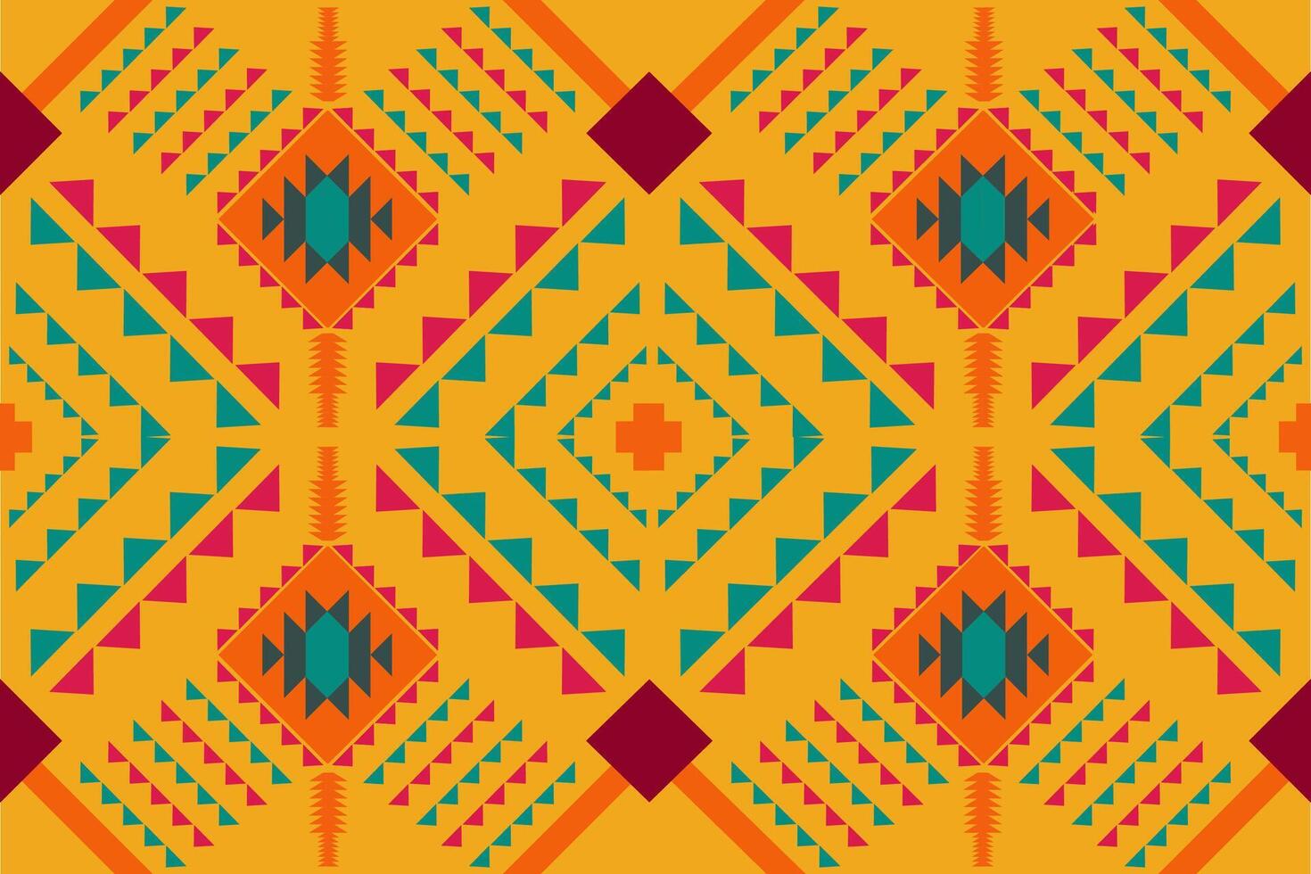 sud-ouest navajo motifs avec Triangles, zigzags, diamants et fait un pas motifs caractéristique de traditionnel sud-ouest originaire de américain tribal pour textiles et décor mode et produit vecteur