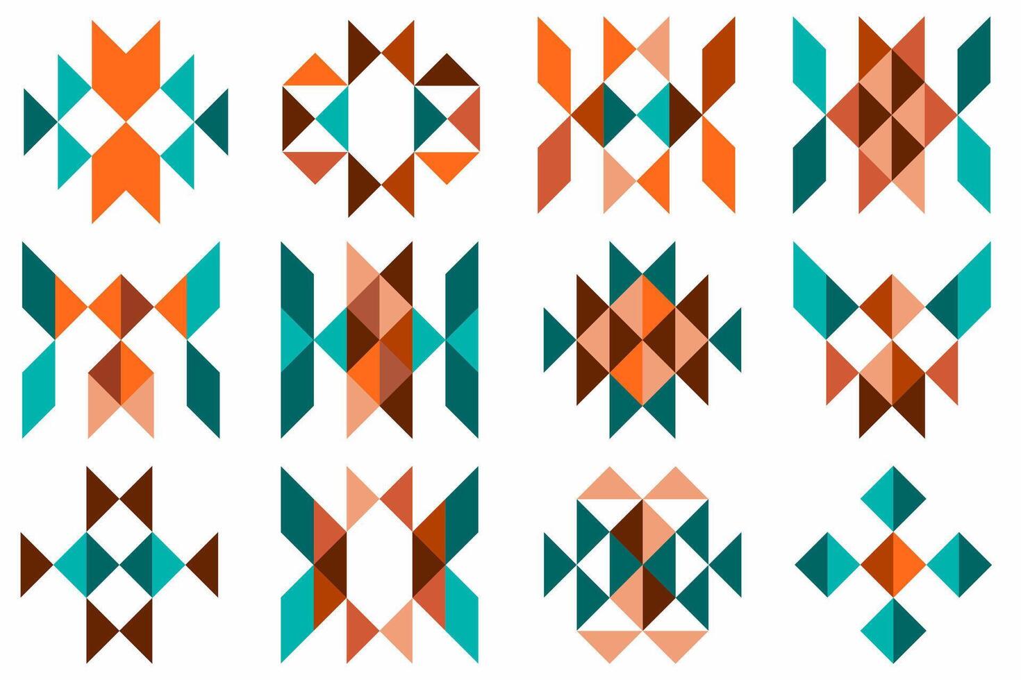 tribal éléments géométrique américain Indien modèle aztèque ethnique ornement pour textile décoratif ornement vecteur