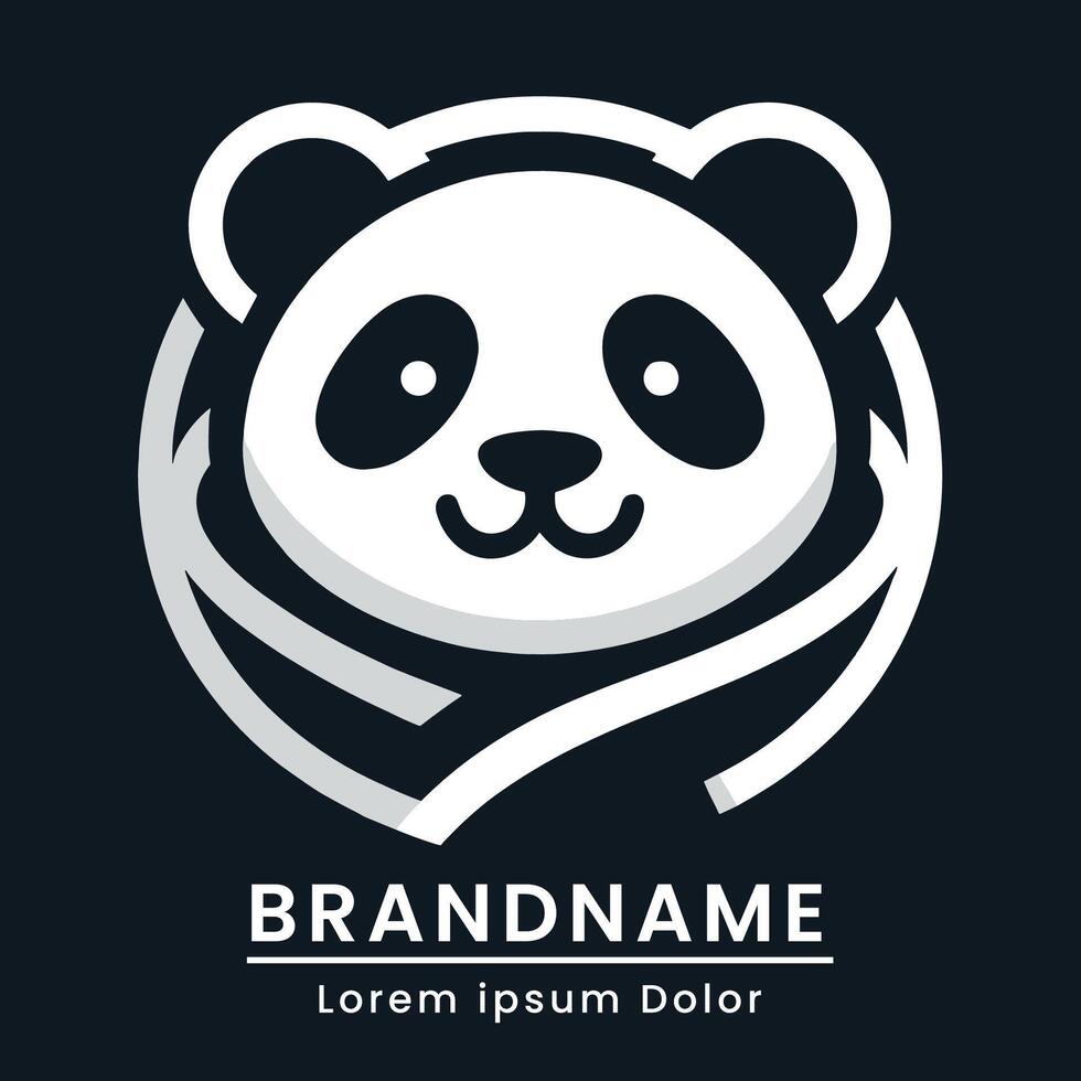 Panda emmailloter logo conception mignonne pour bébé produit l'image de marque vecteur