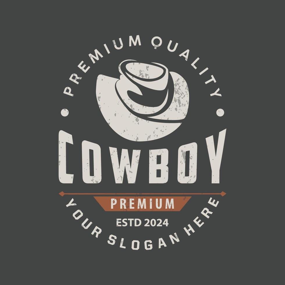 cow-boy chapeau logo Facile vieux Ouest pays Texas cow-boy noir minimaliste conception rétro ancien vecteur silhouette