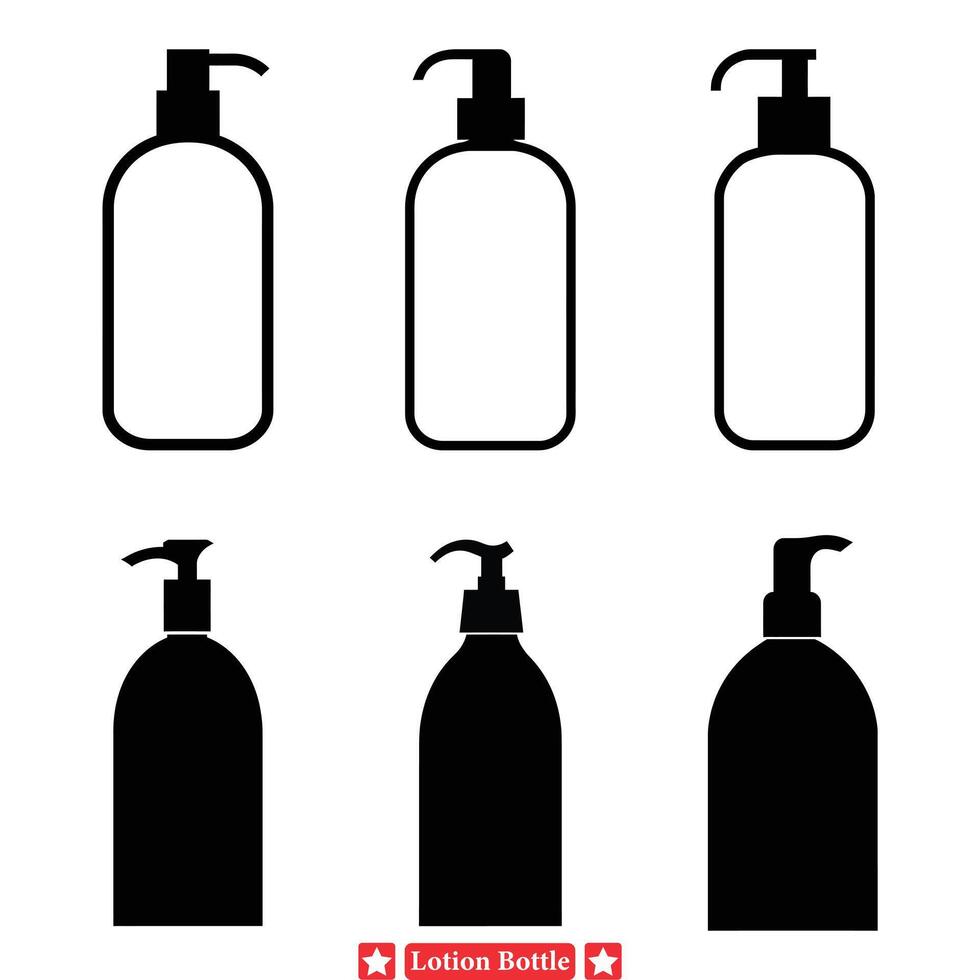 charmant lotion bouteille dessins vecteur graphique pour l'image de marque projets