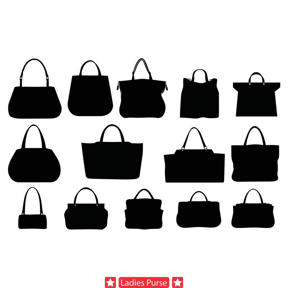 designer Sac à main collection exquis silhouettes pour perspicace goûts vecteur