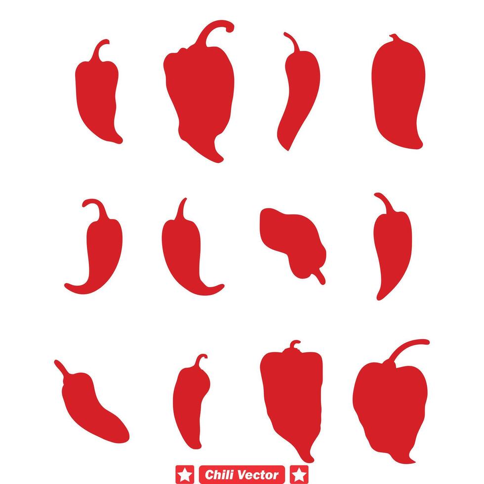 ai généré savoureux révélations le Chili vecteur silhouettes inspirer votre les créations