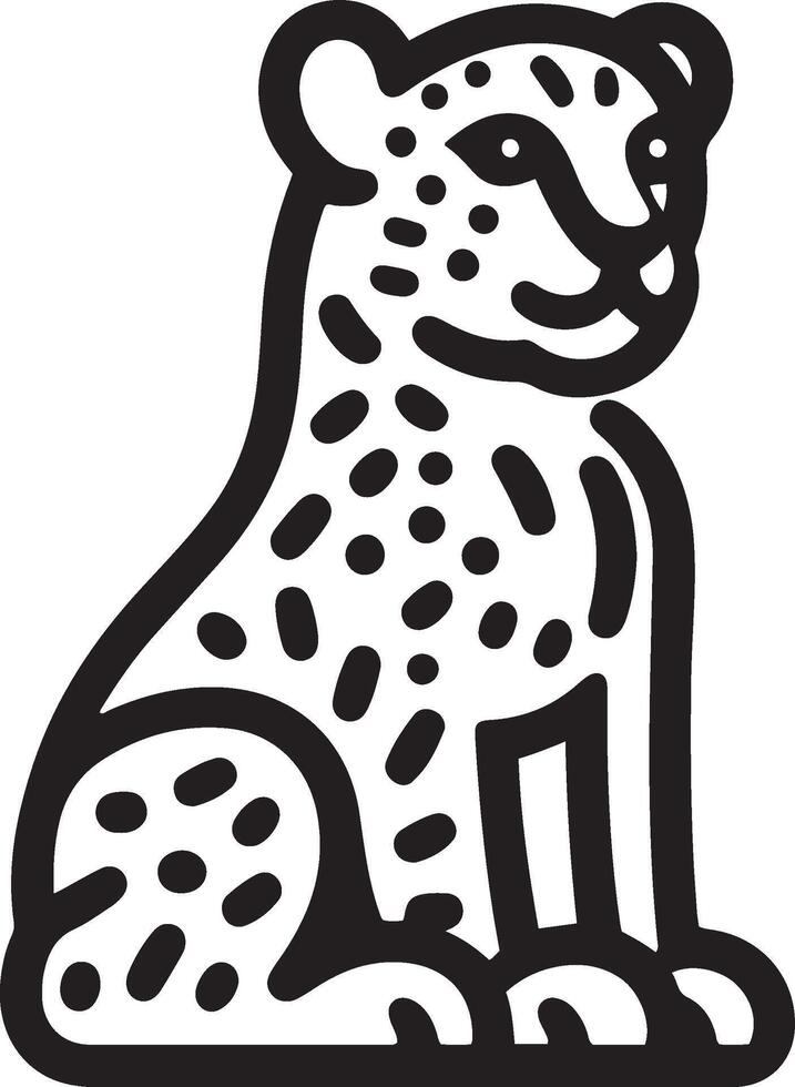 guépard logo icône conception vecteur. silencieux guépard vecteur illustration isolé sur blanc Contexte.