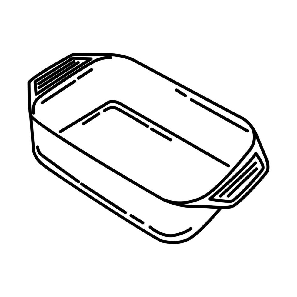 icône de plat allant au four. doodle dessinés à la main ou style d'icône de contour vecteur