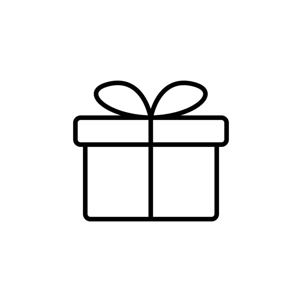 icône de ligne de boîte cadeau vecteur