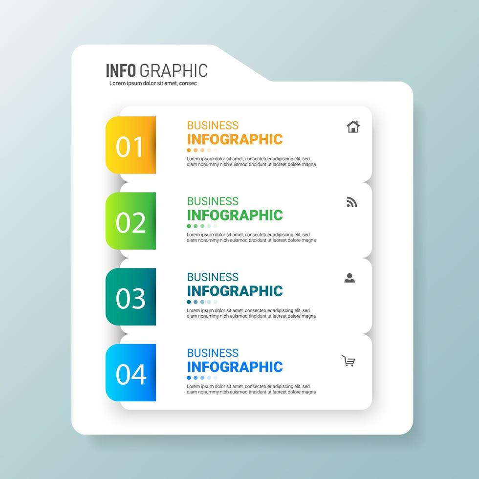 infographie de rectangles colorés vecteur