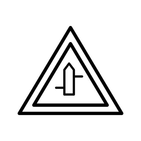 Vecteur mineur routes de droite à gauche icône de panneau de signalisation