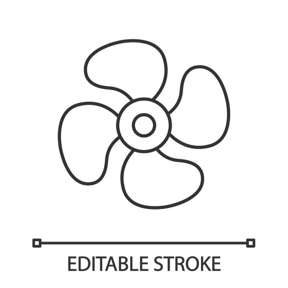 icône linéaire de ventilation d'air. ventilateur d'extraction. illustration de la ligne mince. ventilateur. turbine, hélice. symbole de contour. dessin de contour isolé de vecteur. trait modifiable vecteur