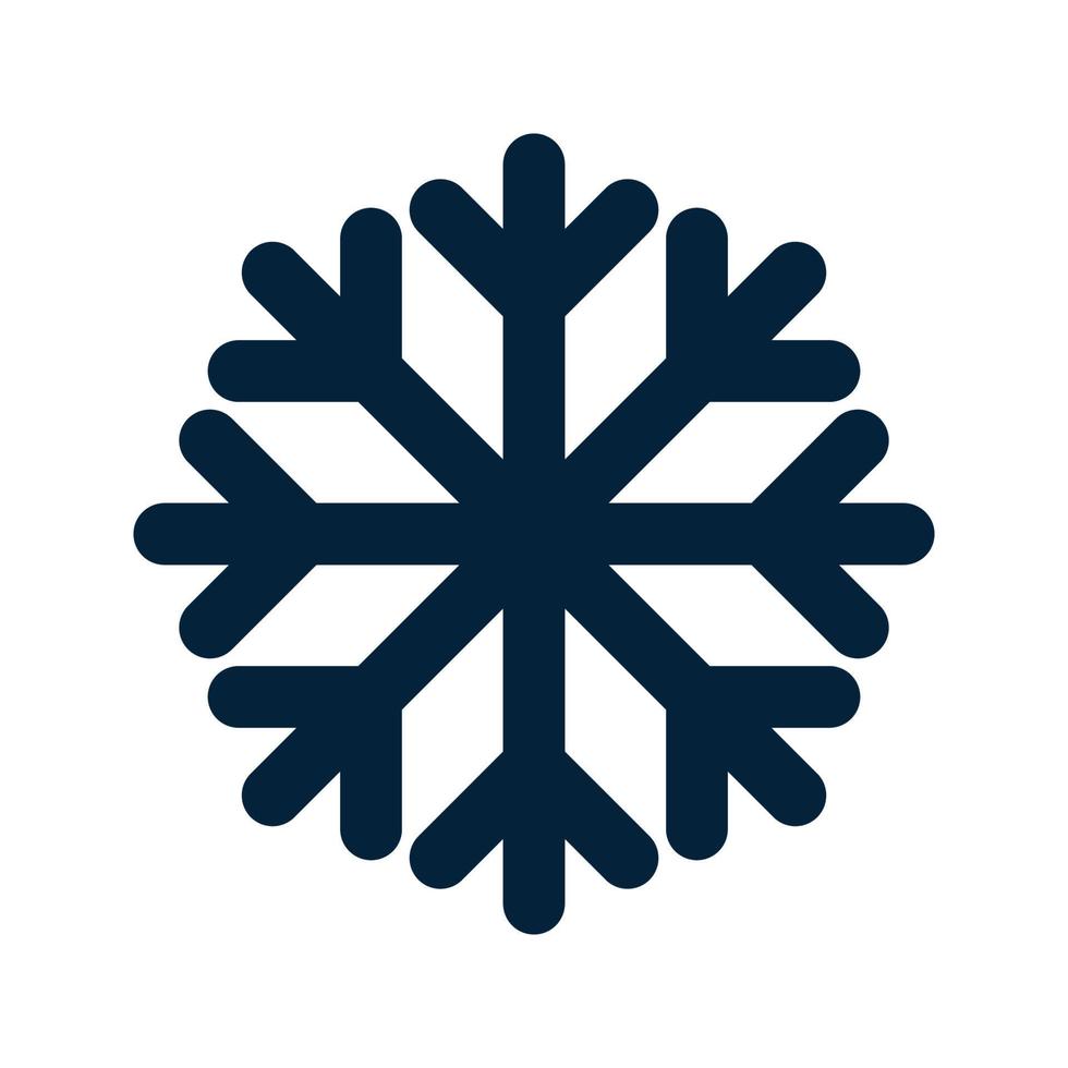 silhouette de flocon de neige. symbole traditionnel de noël et d'hiver pour le logo, le web, l'impression, l'autocollant, l'emblème, la conception et la décoration de cartes de voeux et d'invitation vecteur