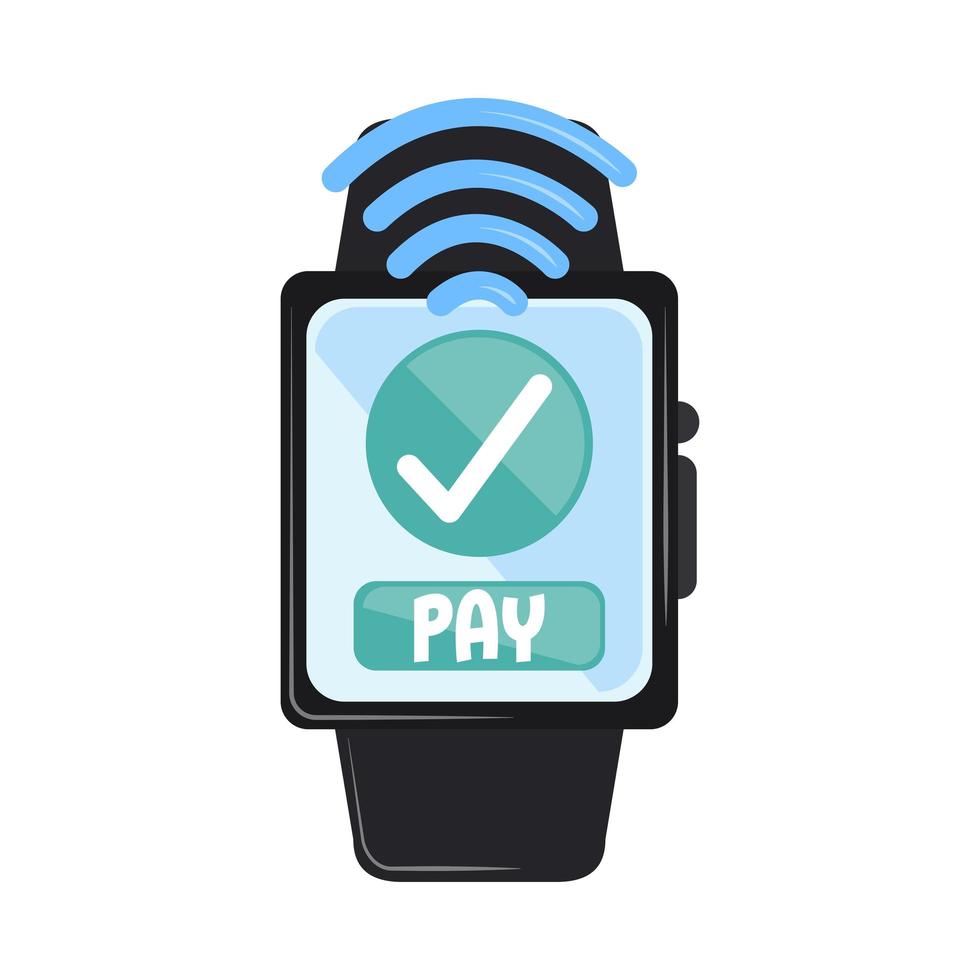 paiement sans contact smartwatch vecteur