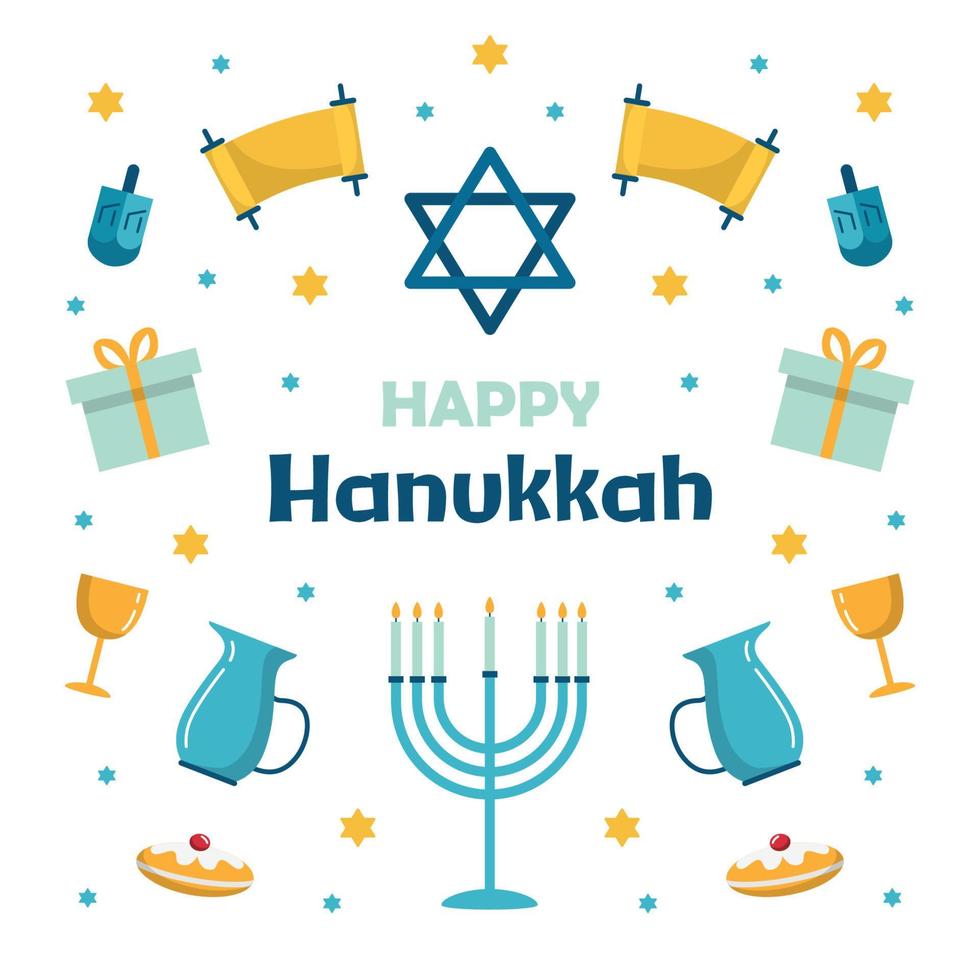 illustration de la célébration du festival de hanukkah vecteur