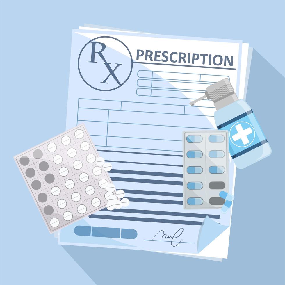 prescription de médicaments avec des médicaments vecteur