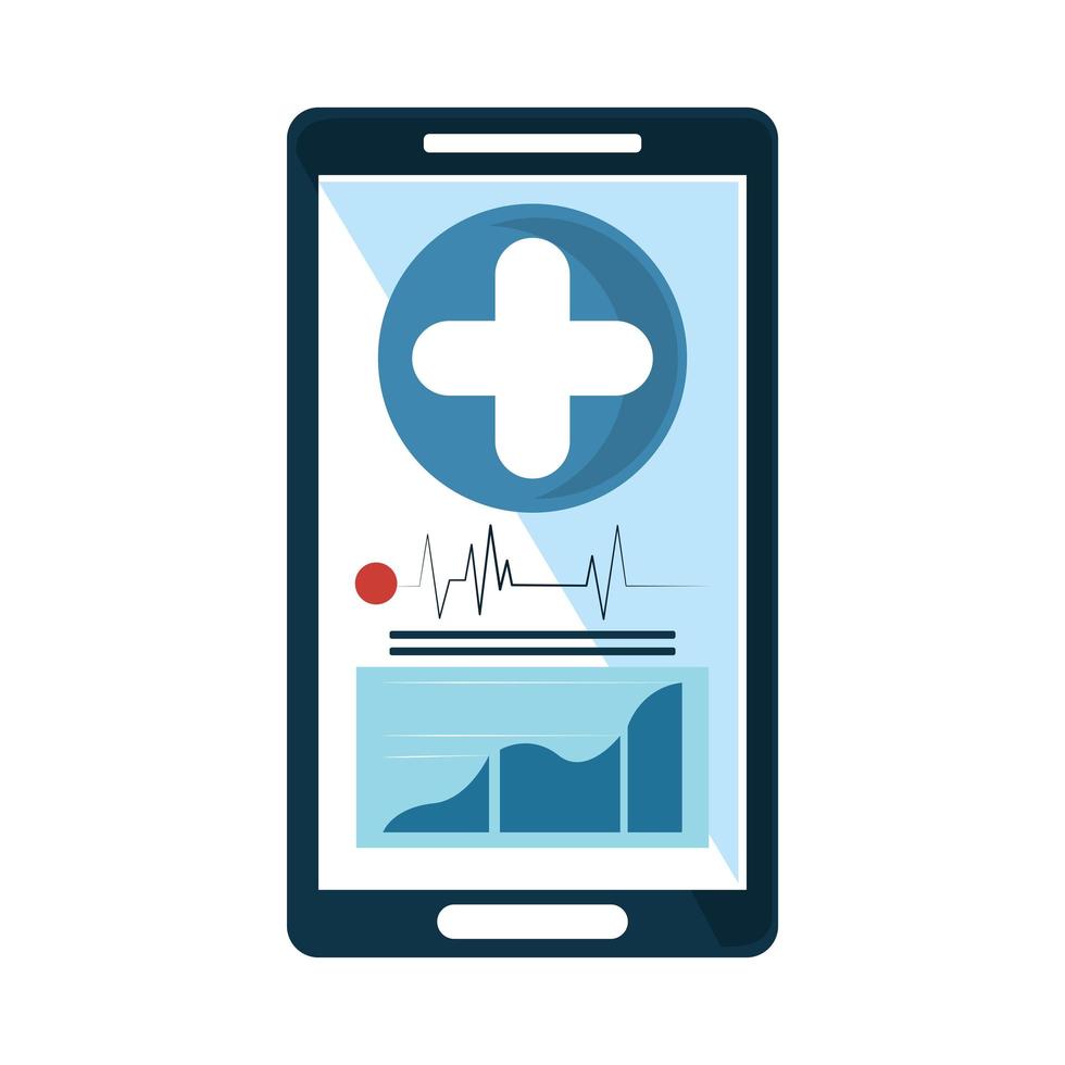 smartphone avec application médicale vecteur